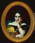 Alphonse Paintings - Portrait de Madame Alphonse Karr by Henri Lehmann